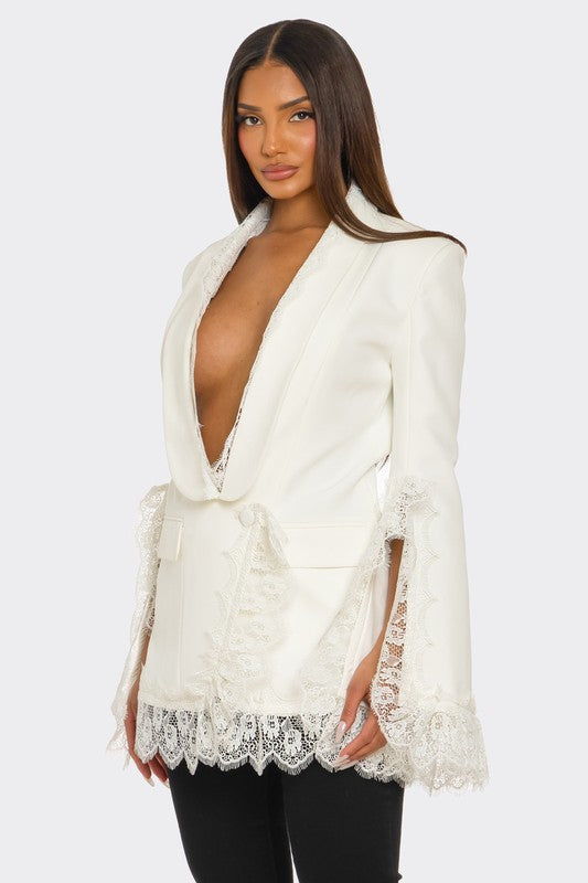 Graceful Lace Blazer